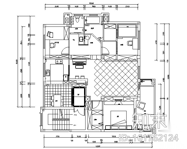 田园风花花世界主题四居室住宅设计施工图（附效果图）施工图下载【ID:161762124】