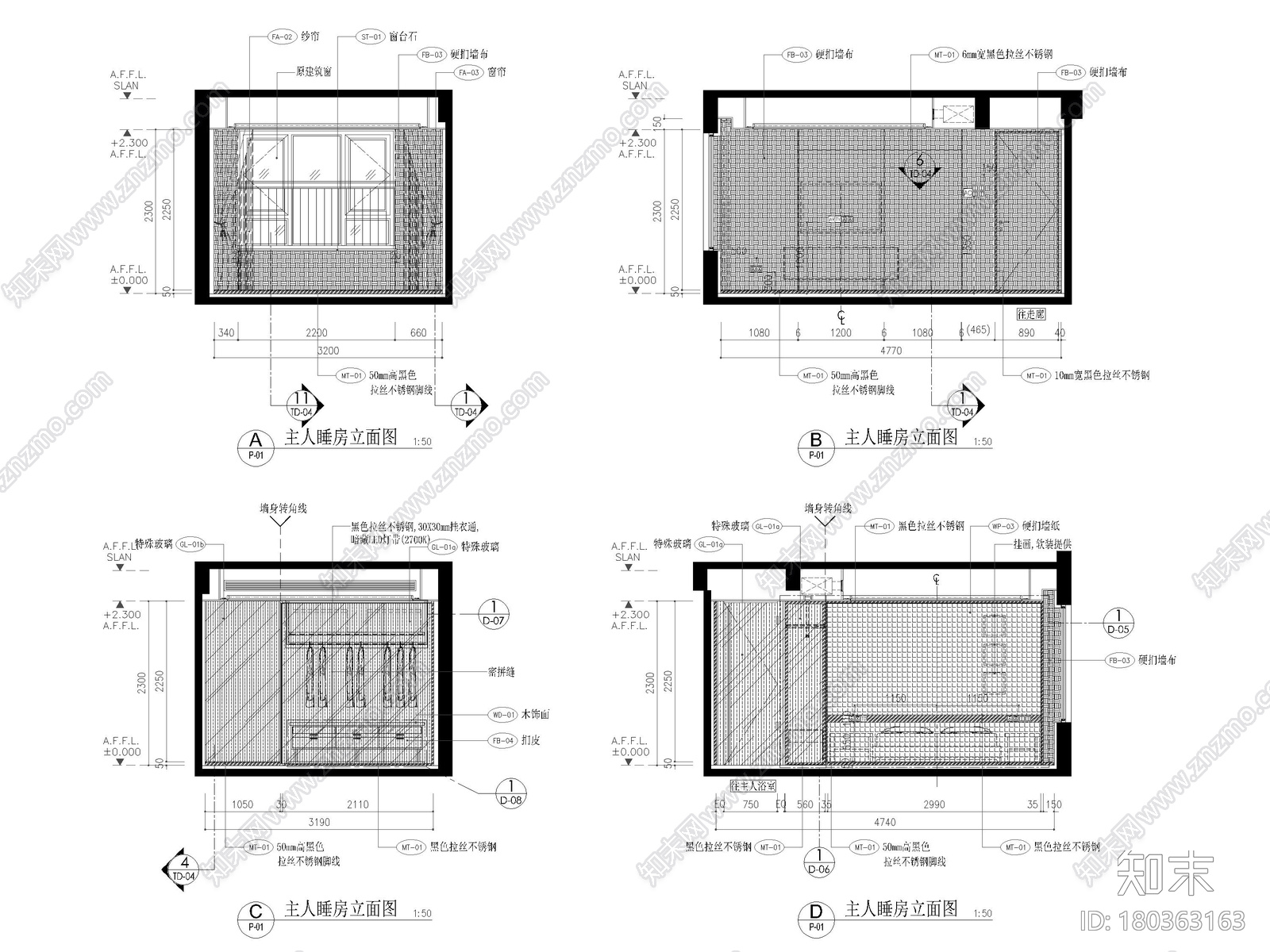 [广东]雅居乐100㎡三居轻奢家装装修施工图施工图下载【ID:180363163】