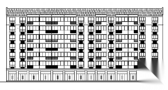 某跃层组合的七层住宅方案cad施工图下载【ID:149852159】