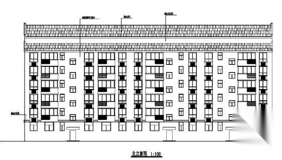 某跃层组合的七层住宅方案cad施工图下载【ID:149852159】