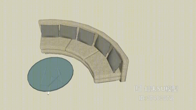 沙发茶几组合SU模型下载【ID:717937642】