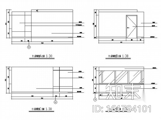 [浙江]著名大厦现代办公楼改建工程室内装修施工图cad施工图下载【ID:161794101】