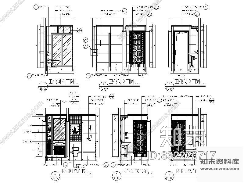 图块/节点卫生间立面图施工图下载【ID:832220717】