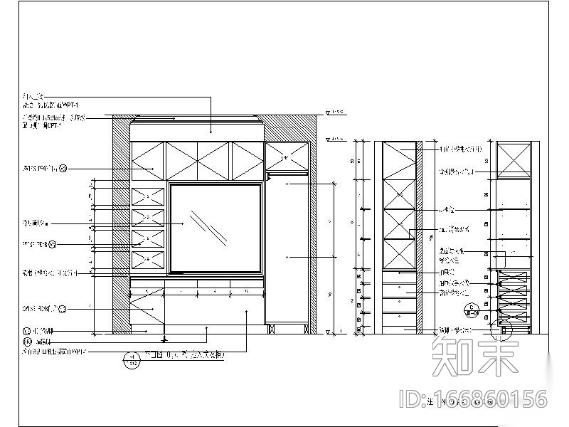 衣柜立面图cad施工图下载【ID:166860156】