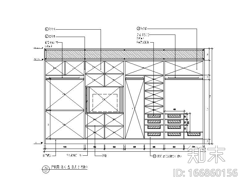 衣柜立面图cad施工图下载【ID:166860156】