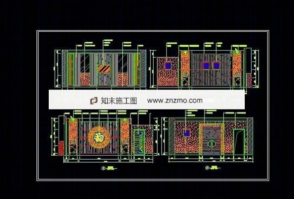 中式餐包立面设计图cad施工图下载【ID:66941974】