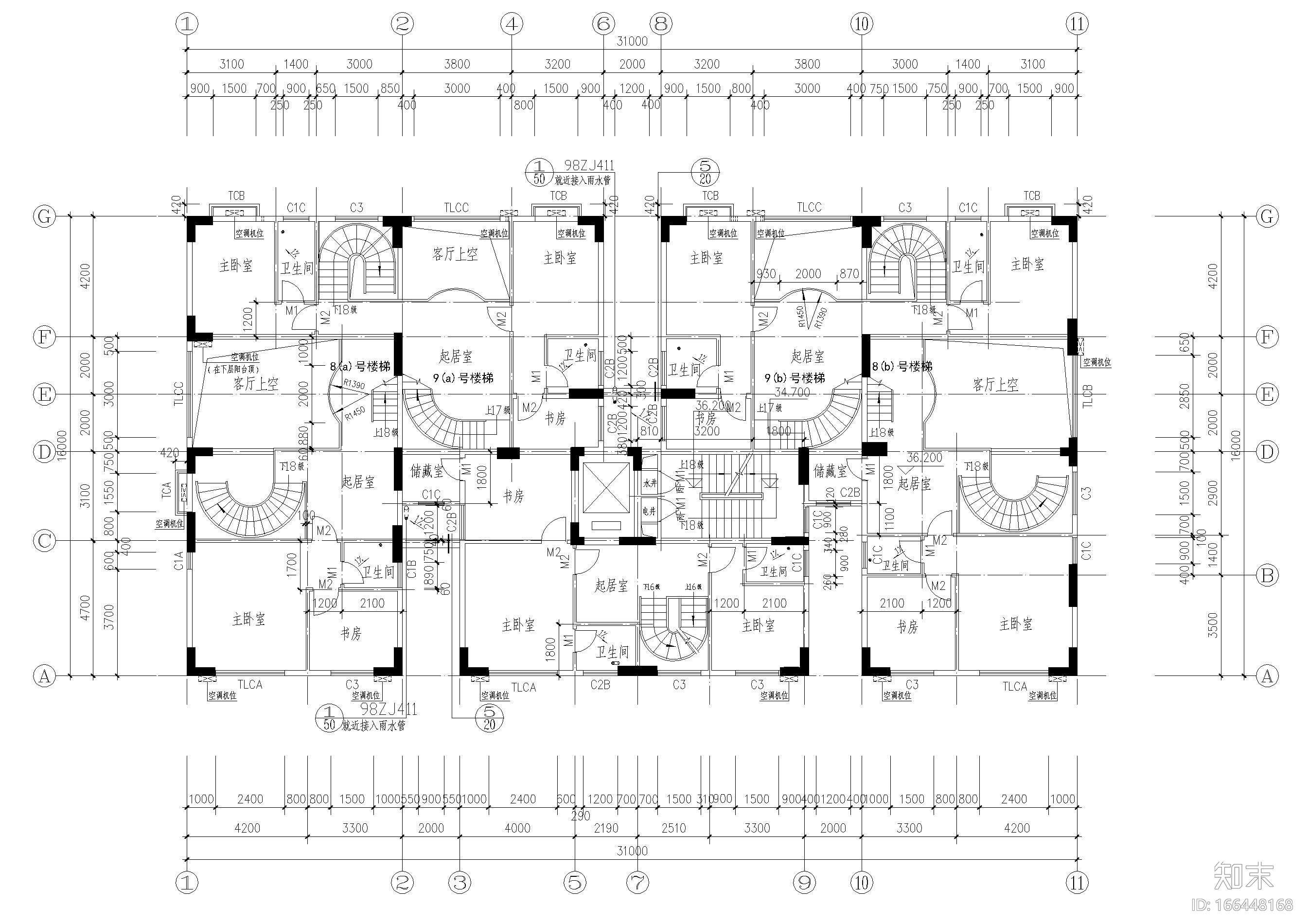 某十二层高层住宅建筑扩初图cad施工图下载【ID:166448168】