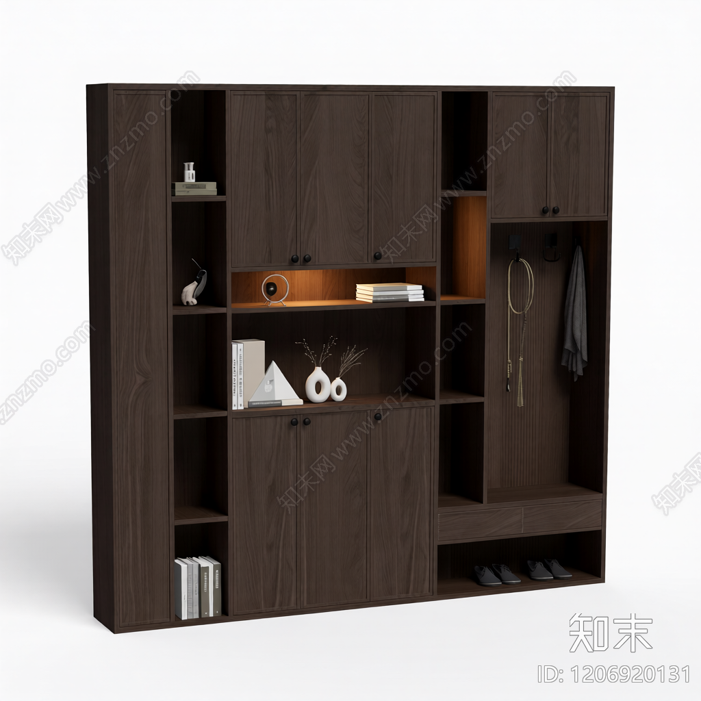 玄关柜组合体3D模型下载【ID:1206920131】