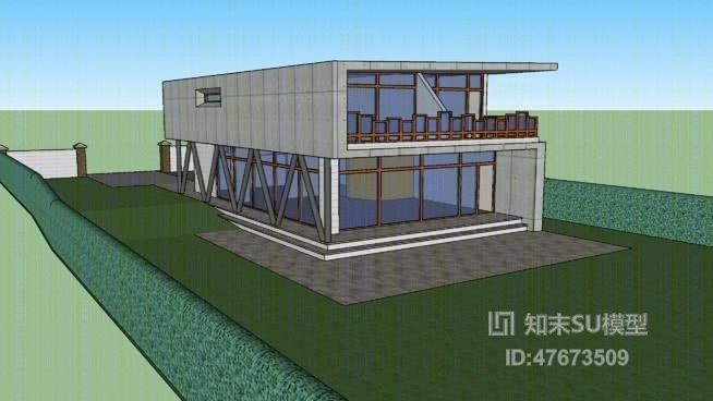 独栋别墅SU模型下载【ID:47673509】