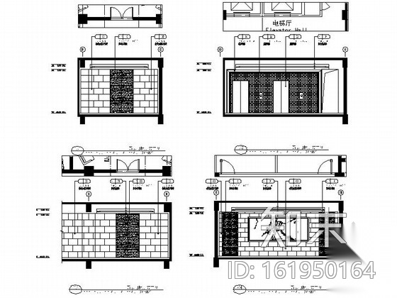 [内蒙古]某欧陆风格国际酒店客房区公共空间室内装修施工...cad施工图下载【ID:161950164】