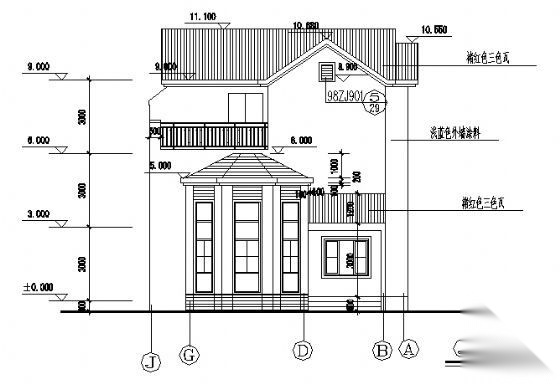 桂林某三层别墅建筑方案图cad施工图下载【ID:149920163】