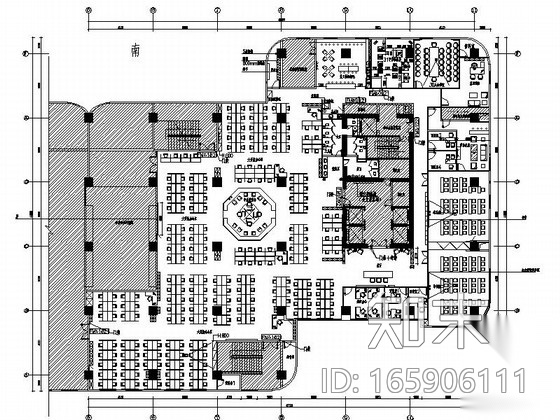 [福州]中国知名保险公司办公室装修施工图（含高清效果图...cad施工图下载【ID:165906111】