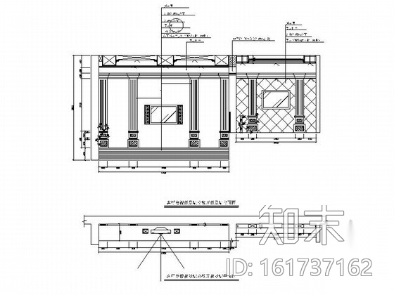 [江西]某欧陆风格四层别墅室内装修施工图（含效果）施工图下载【ID:161737162】