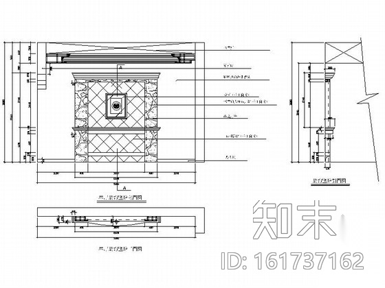 [江西]某欧陆风格四层别墅室内装修施工图（含效果）施工图下载【ID:161737162】