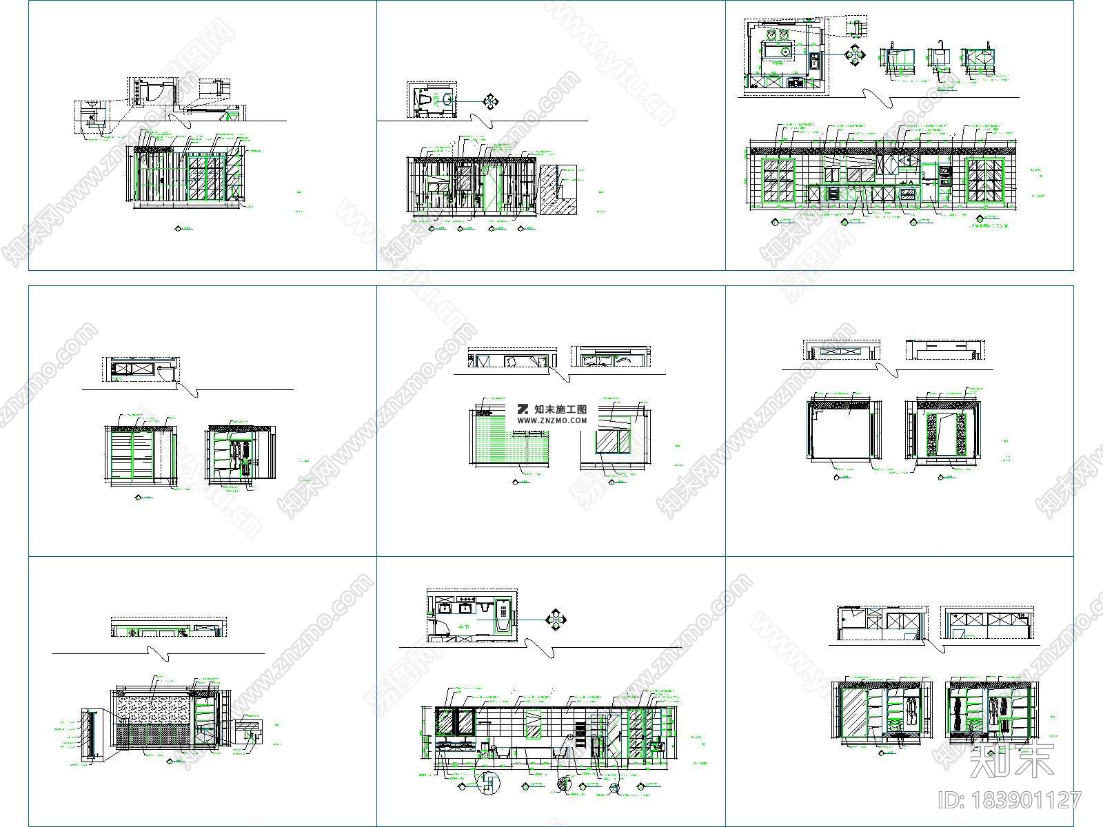 现代白马别墅CAD施工图及效果图下载cad施工图下载【ID:183901127】