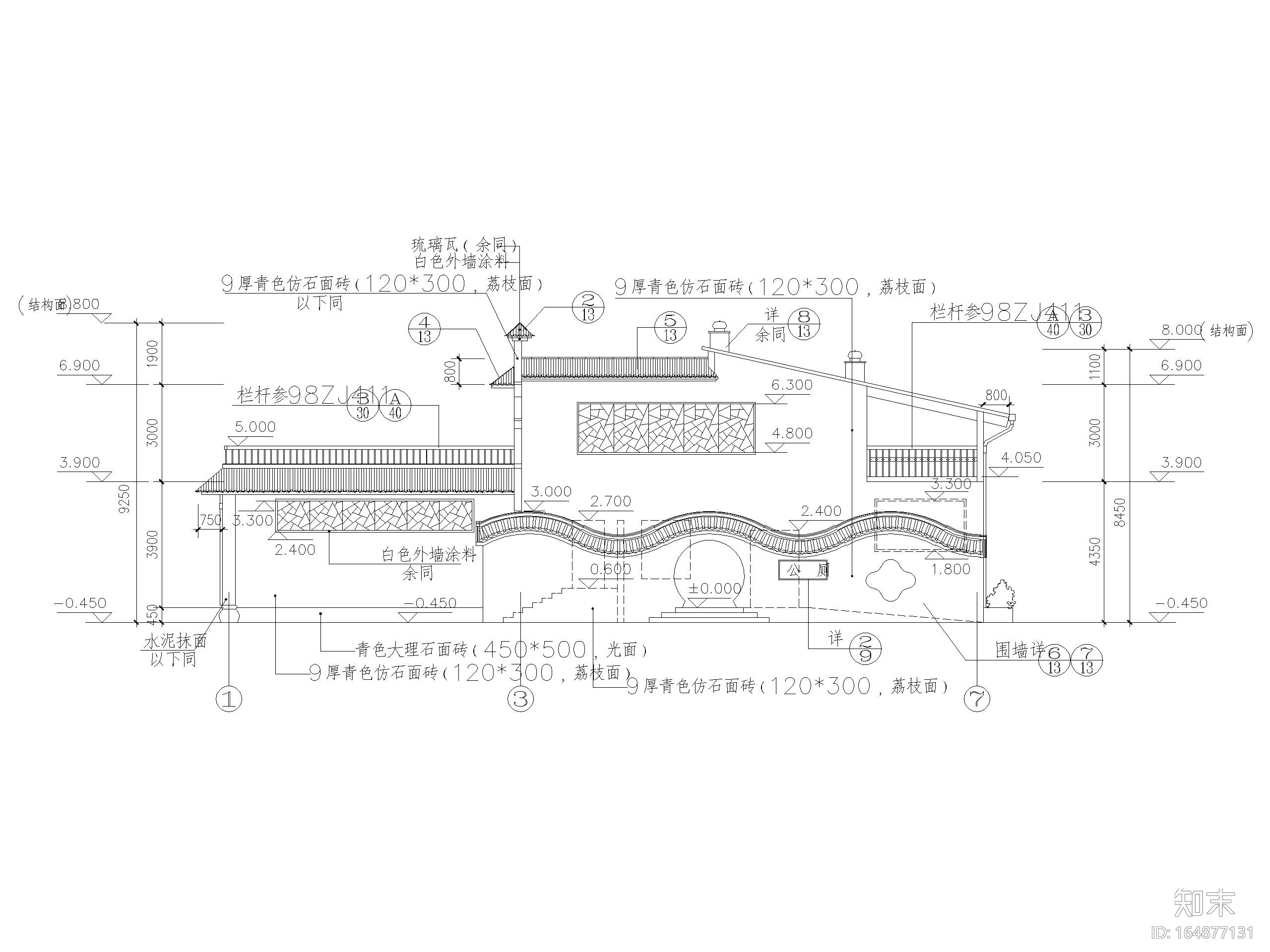 48套公厕建筑施工图设计_CAD施工图下载【ID:164877131】