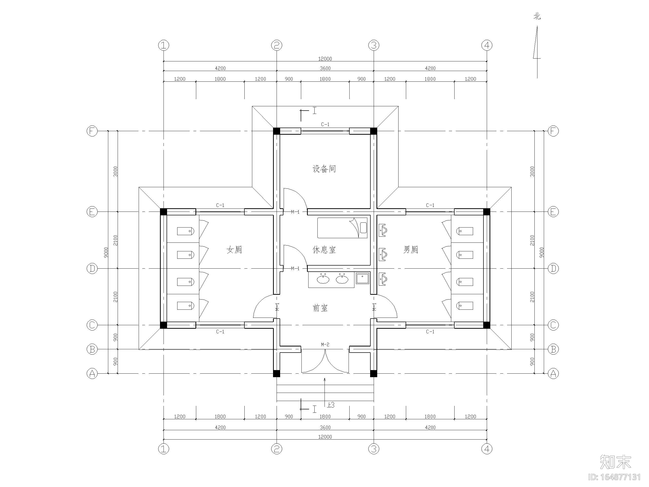 48套公厕建筑施工图设计_CAD施工图下载【ID:164877131】