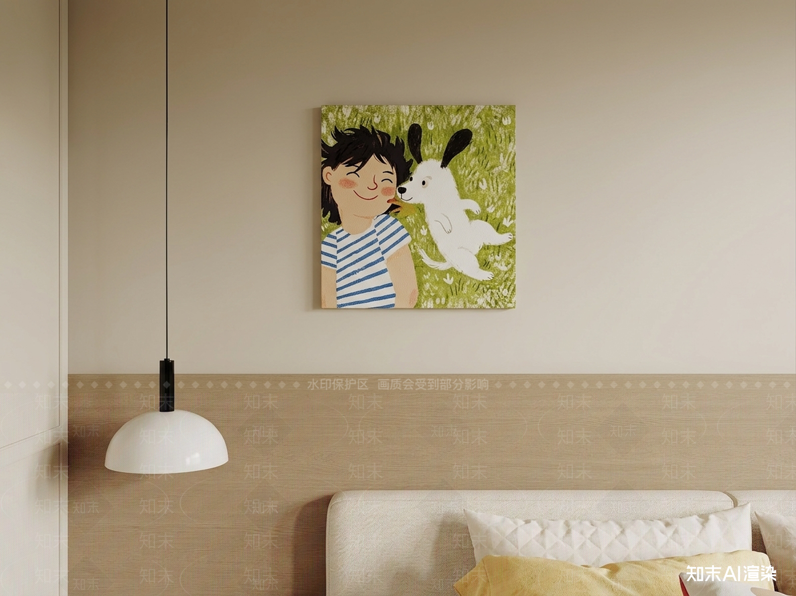 设计感挂画通用儿童房SU模型下载【ID:1227522599】