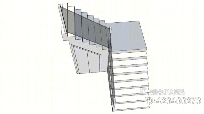 直角楼梯SU模型下载【ID:423400273】