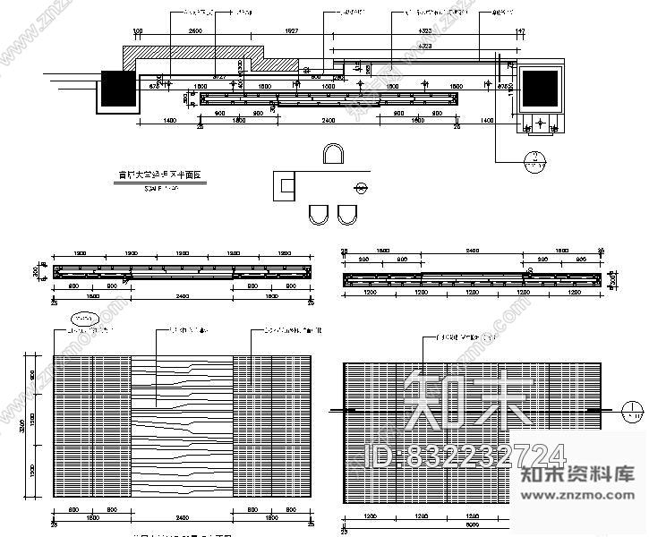 图块/节点大堂经理台背景墙详图cad施工图下载【ID:832232724】