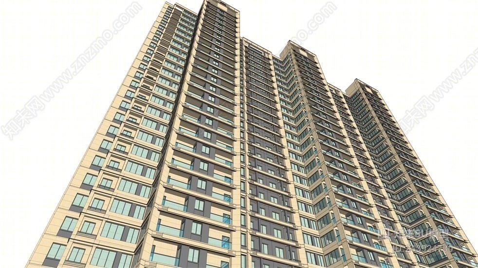 现代高层住宅SU模型下载【ID:243924730】