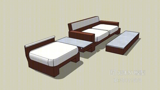 组合沙发SU模型下载【ID:417948134】
