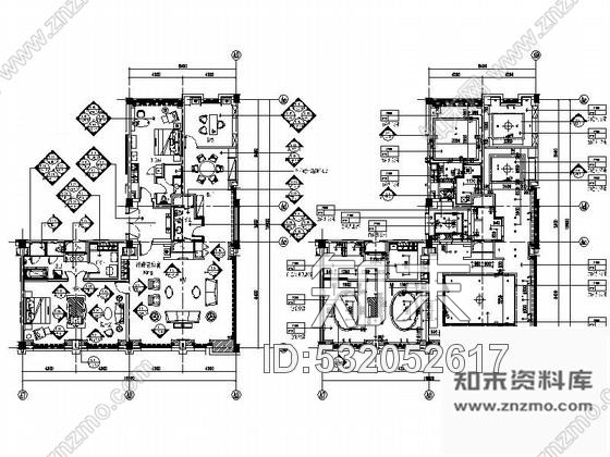 施工图安徽混搭时尚酒店VIP套房装修图含效果cad施工图下载【ID:532052617】