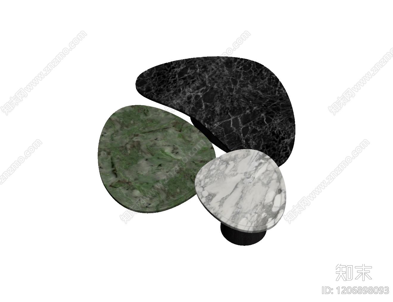 三联异形茶几组合3D模型下载【ID:1206898093】