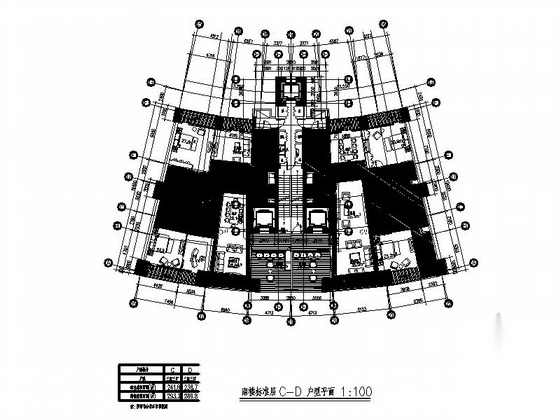 [北京]40层超高层商住楼建筑施工图cad施工图下载【ID:165394182】