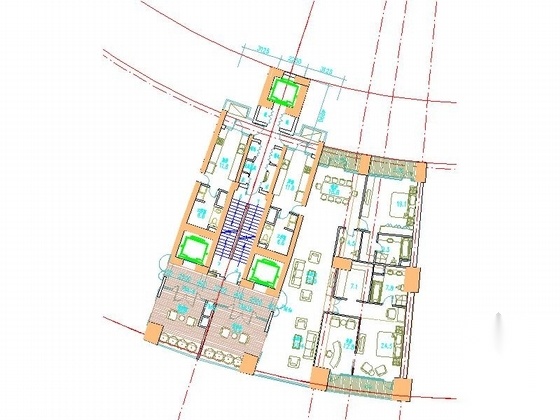 [北京]40层超高层商住楼建筑施工图cad施工图下载【ID:165394182】