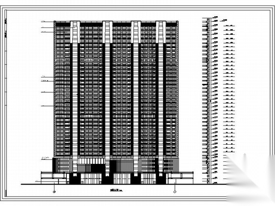 [北京]40层超高层商住楼建筑施工图cad施工图下载【ID:165394182】