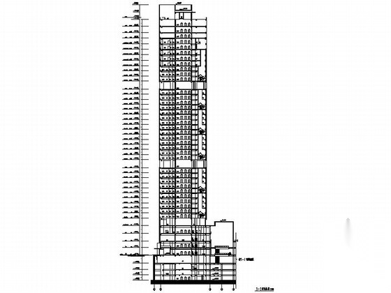 [北京]40层超高层商住楼建筑施工图cad施工图下载【ID:165394182】