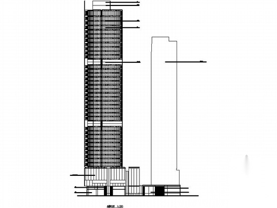 [北京]40层超高层商住楼建筑施工图cad施工图下载【ID:165394182】