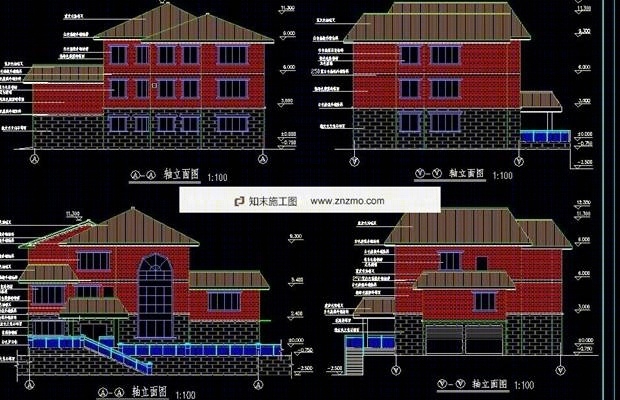 白云苑别墅全套图cad施工图下载【ID:36951267】