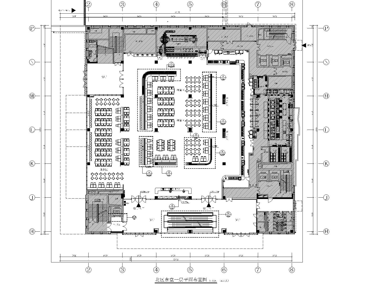 某大学食堂CAD施工图_效果图_水电施工图下载【ID:160712140】