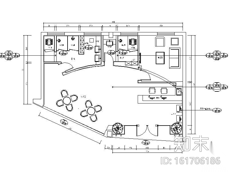 招商银行VIP理财中心装修设计施工图（含效果）cad施工图下载【ID:161706186】