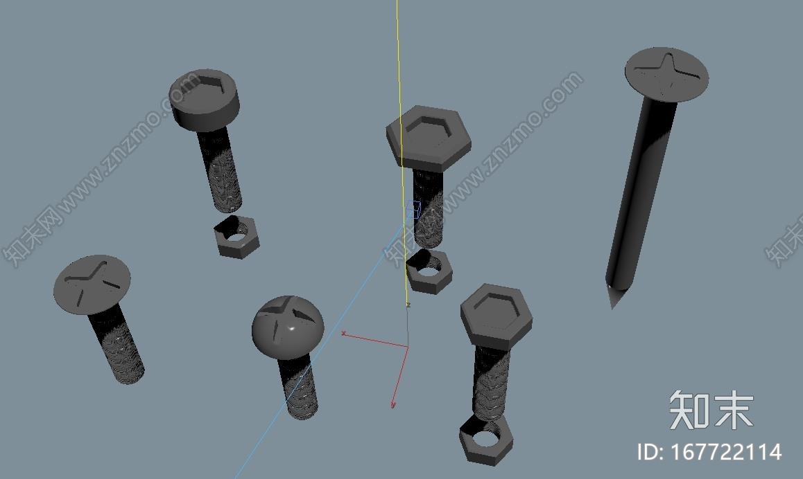 螺丝钉子三维模型CG模型下载【ID:167722114】