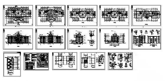 某四层住宅小区会所建筑施工图cad施工图下载【ID:151660186】