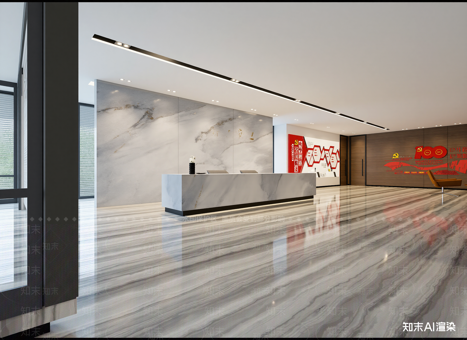 现代党建室3D模型下载【ID:1214154261】