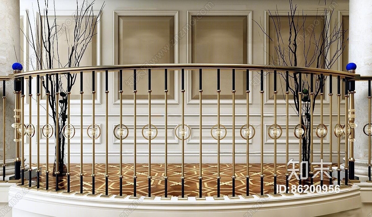 欧式阳台栏杆护栏3D模型下载【ID:86200956】