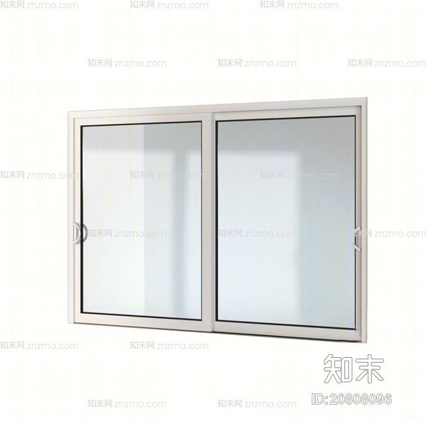 现代长方形玻璃推拉窗3D模型下载【ID:20808096】