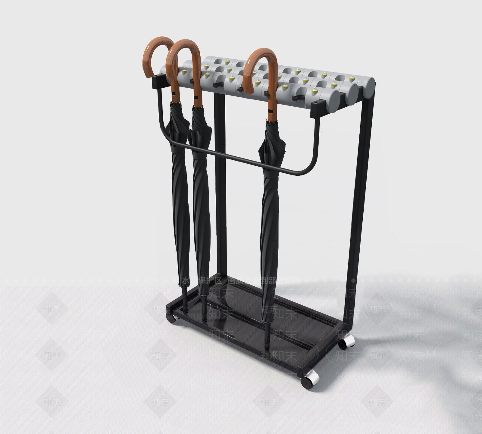 现代公共雨伞架3D模型下载【ID:1107952648】