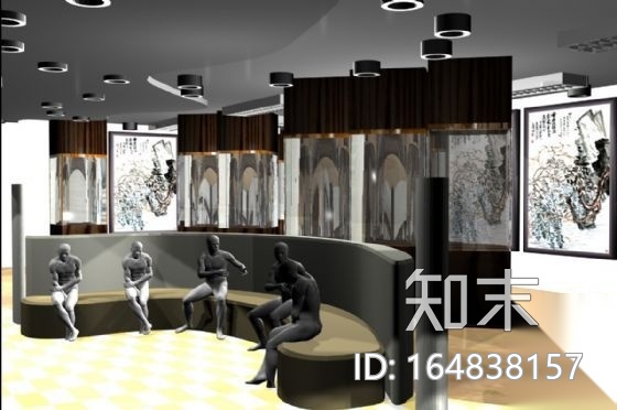 某艺术与设计系作品展览馆设计图cad施工图下载【ID:164838157】