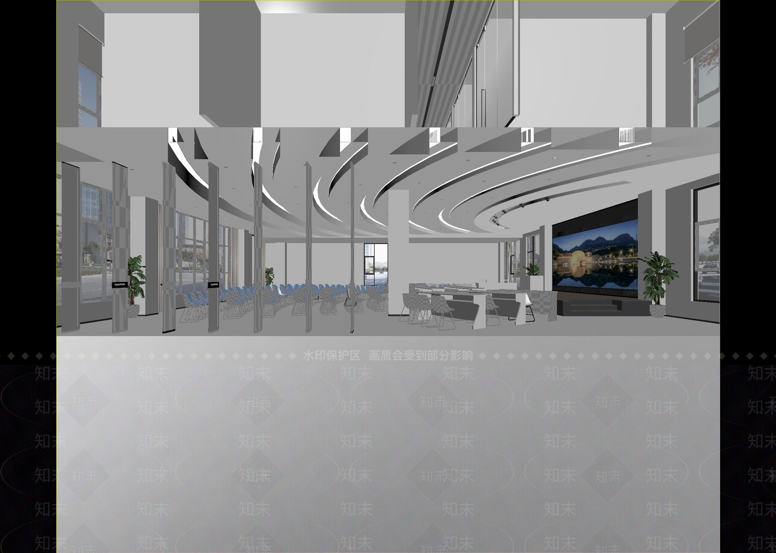 现代售楼处3D模型下载【ID:1215136609】