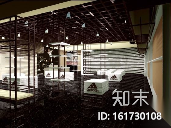 某市阿迪达斯专卖店室内装修方案（含效果）cad施工图下载【ID:161730108】