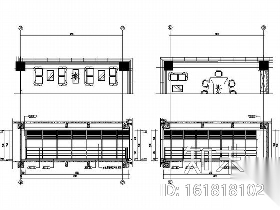 69㎡办公空间小会议室装修图cad施工图下载【ID:161818102】