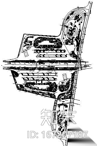 某高速公路互通设计服务区绿化cad施工图下载【ID:167207187】