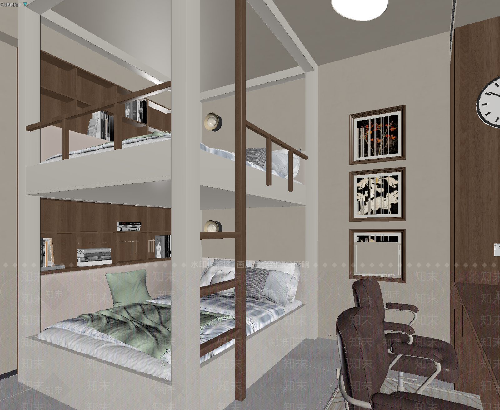 现代通用儿童房3D模型下载【ID:1214828248】
