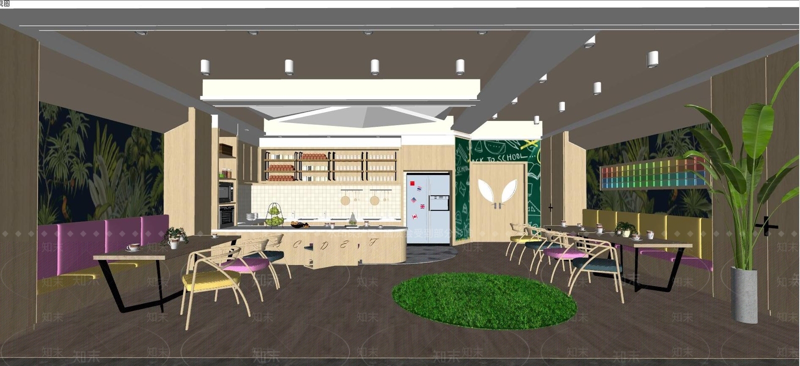 现代快餐厅SU模型下载【ID:1125893818】