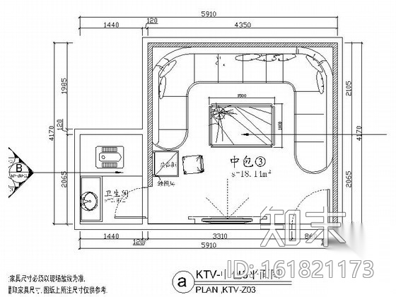 豪华KTV包厢室内装修图cad施工图下载【ID:161821173】